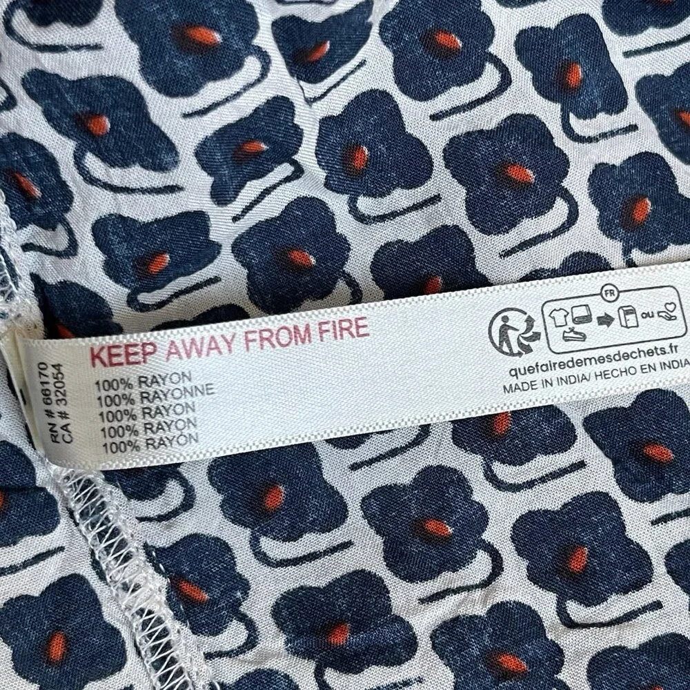 Anthroplogie Midi Dress Womens XL Blue Floral Boho Relaxed Party Tiered Peasant - Picture 13 of 16